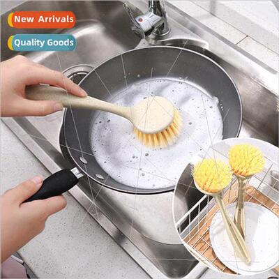 Long Handle Pot Brush Cleaning Brush Hangable Wheat Straw Ki