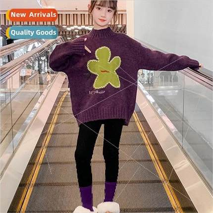 Girls sweater pullover fall and winter 2023 new childrens wi