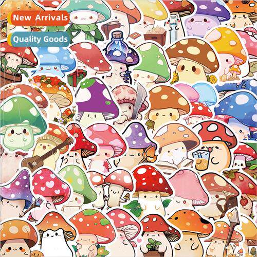 50 cartoon cute mushroom graffiti stickers DIY handbook note