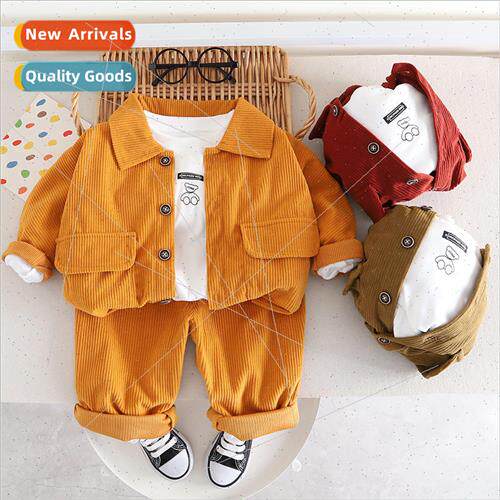 2023 Autumn corduroy childrens jackets solid color Korean  o