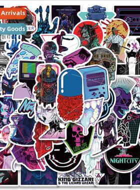 50 Cool Cyberpunk Style Stickers Laptop ggage Guitar Skatebo