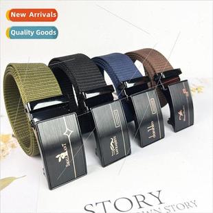Braided Automatic Buckle Faux Belt Mens Toothless Busi Nylon