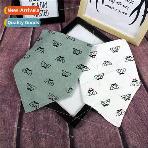 Baby double-sided cotton glasses mustache triangle towel inf