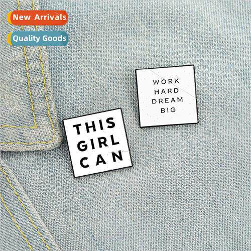 THIS GIRL CAN Alloy Badge with Lacquered Alphabet Pin