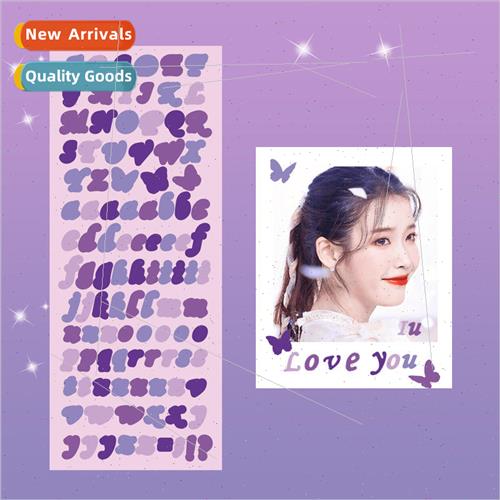 Korea ins laser glitter English letters stickers coo card DI