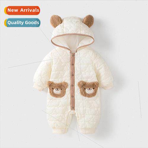 Infant fall and winter clothing padded thickened onesie men