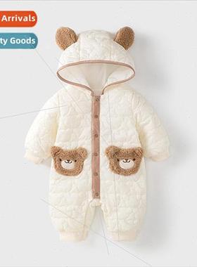 Infant fall and winter clothing padded thickened onesie men