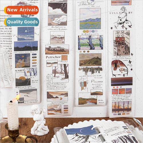 Japanese paper long tape Lonely Parade Series Retro mple Han