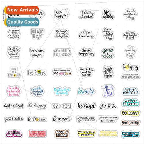 50 inspirational text cell phone stickers waterproof graffit