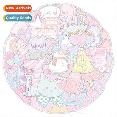 50 Cute Crayon Drawing Doodle Stickers ggage Car Laptop Cell