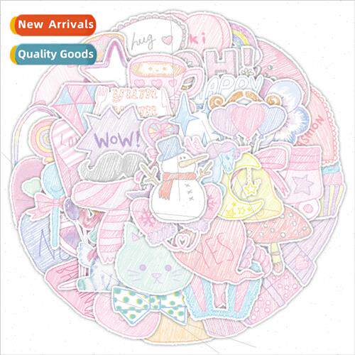 50 Cute Crayon Drawing Doodle Stickers ggage Car Laptop Cell