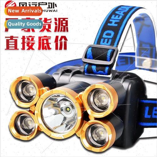 Bright headlamp 5 head 5 head long range headlamp built-in r