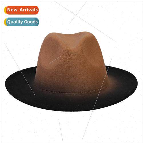 Tweed bowler hat Gradient color fashion set shooting felt ha