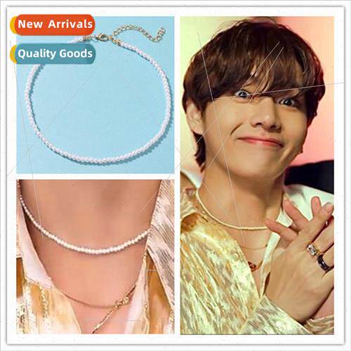 Kim Taehyung Butter Necklace Nominal  millet beads simple fa