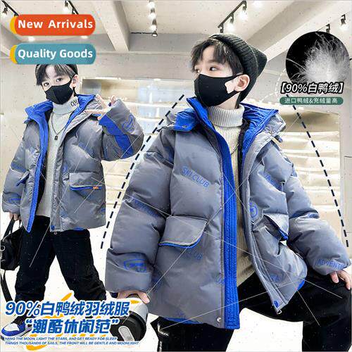 Boys down jacket 2023 new 适用eign- winter hooded middle and