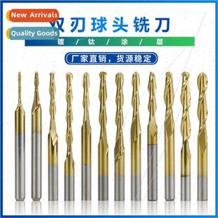 3.175 Helical double-flute ball end mill with titanium plati