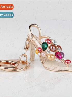 Korean fashion personalized drilling high-heeled shoes keych