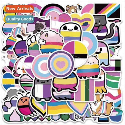 50 rainbow tong love graffiti stickers luggage notebook wate