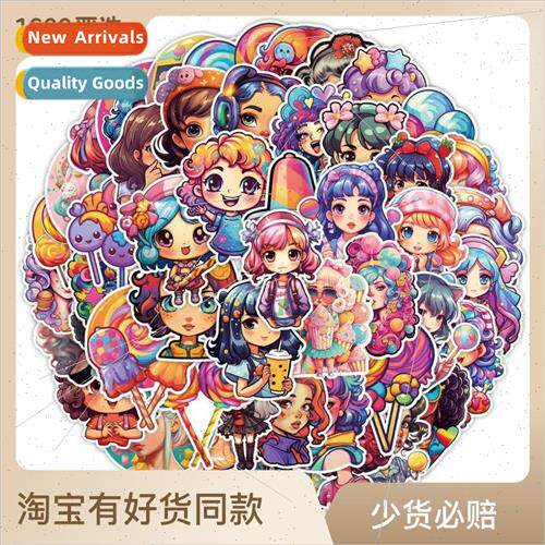 50 colorful candy girl graffiti stickers luggage cell phone