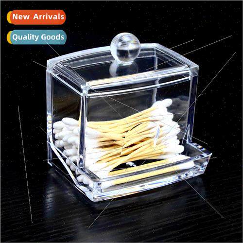 Transparent with lid automatic cotton swab box cosmetic cott
