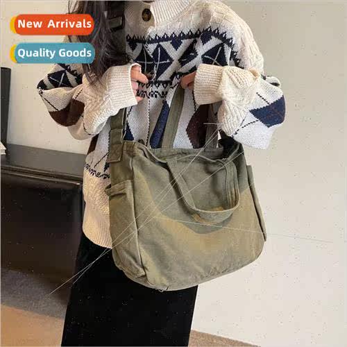 Large capacity canvas bag female fall and winter new retro g