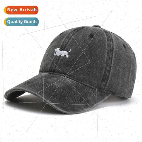 with retro puppy hat female washed soft top baseball cap mal