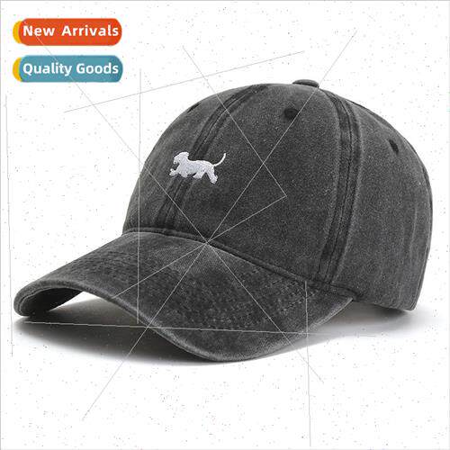 with retro puppy hat female washed soft top baseball cap mal