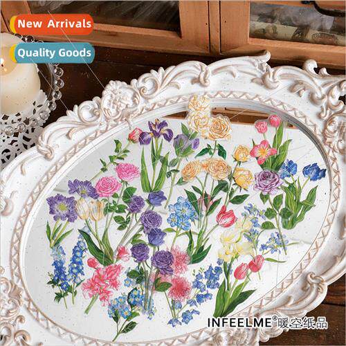 Flower Moon Order PET Sticker Pack Retro Botanical Flower Wa