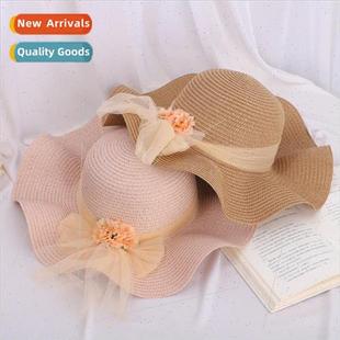 wave small satin color single brim big fresh ladies Summer