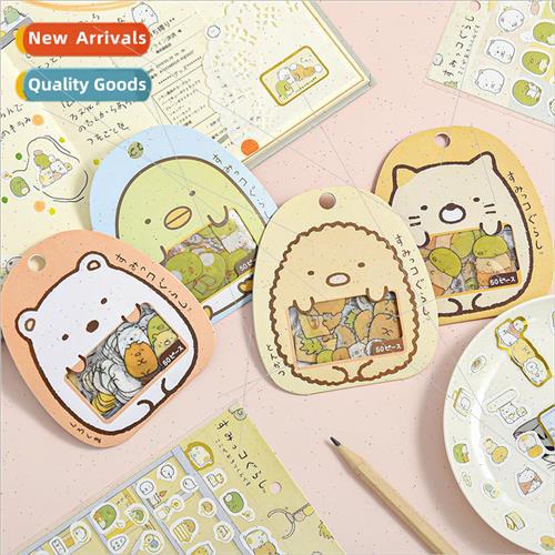 Cartoon cute creatures and paper stickers transparent pvc wa
