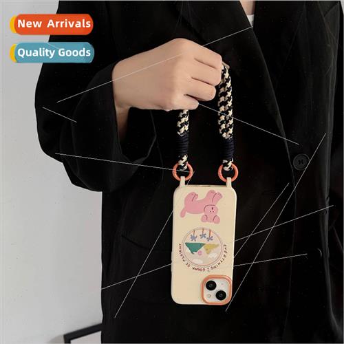 Pink Twig Dog IPhone13/14ProMax Slant Lanyard Apple 13/14 Ca