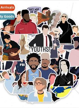 50 pcs of faceless people graffiti stickers trolley case ref