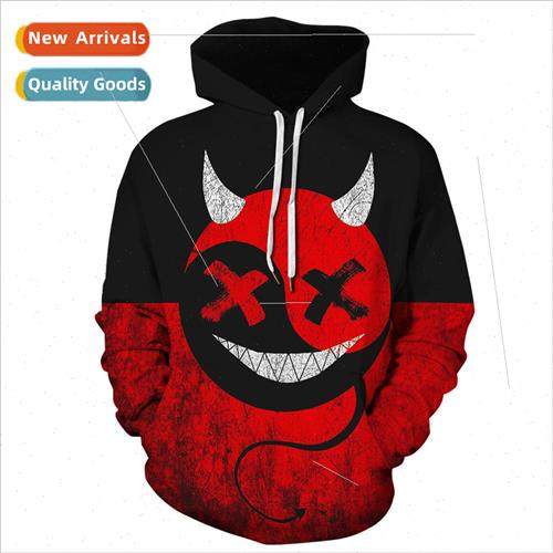 Fall and winter new cos death smile 3d digital printing men