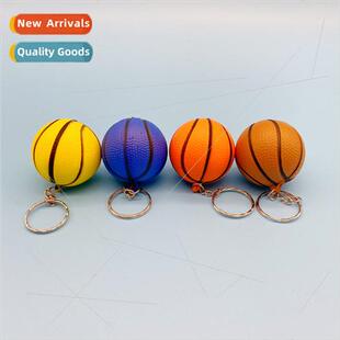 PU foam basketball keychain blue ball keychain sports ball j