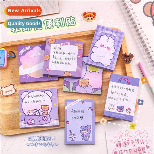 Cartoon soft cute rabbit sticky notes cute ins girl heart ca