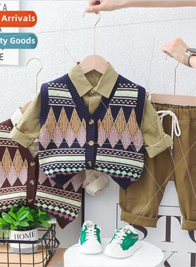 Korean  of the childrens clothing boys suit fall knitted car