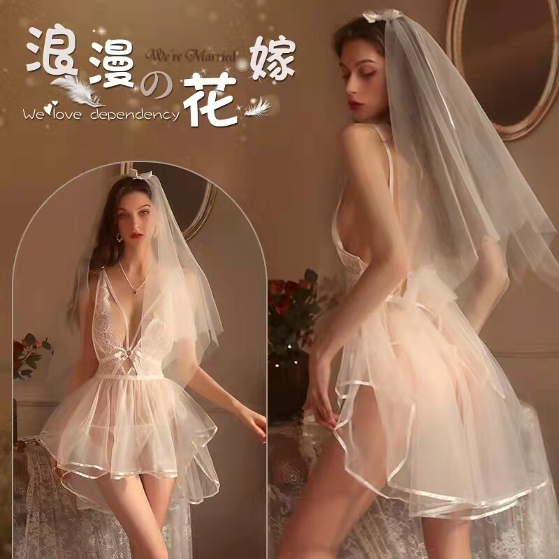 性感内衣女诱惑睡衣制服婚纱透明火辣情感趣味新娘套装纯欲情调