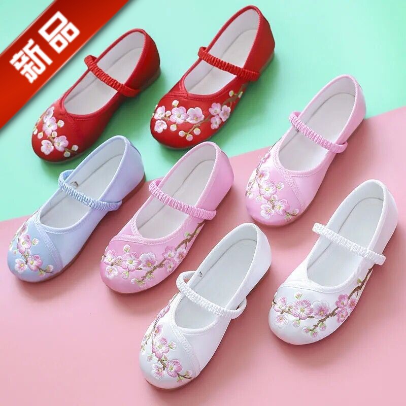 。儿童绣花鞋古装女童汉