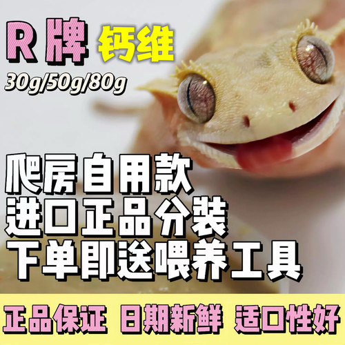 美国R牌钙粉维生素粉豹纹守宫睫角肥尾巨人守宫补钙蜥蜴中浓D3