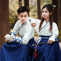 Dile Town Hanfu Women Crossing Eo Váy Han Element Phong cách Trung Quốc Trang phục nữ Sinh viên Phong trào mặc sinh viên - Trang phục thể thao quần  nữ