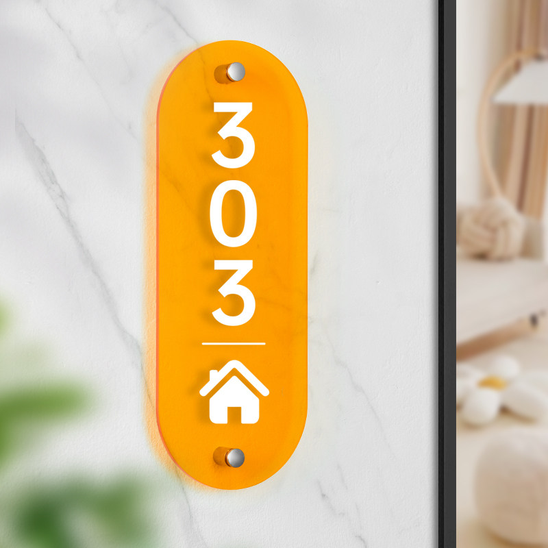 时尚ins彩透亚克力家用门牌号定制简约网红店铺标识牌创意酒店民宿