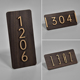 免钉安装 牌创意个性 民宿别墅公寓金色数字号码 立体家用房号牌木饰板亚克力贴字门牌号标识牌定制现代北欧风格