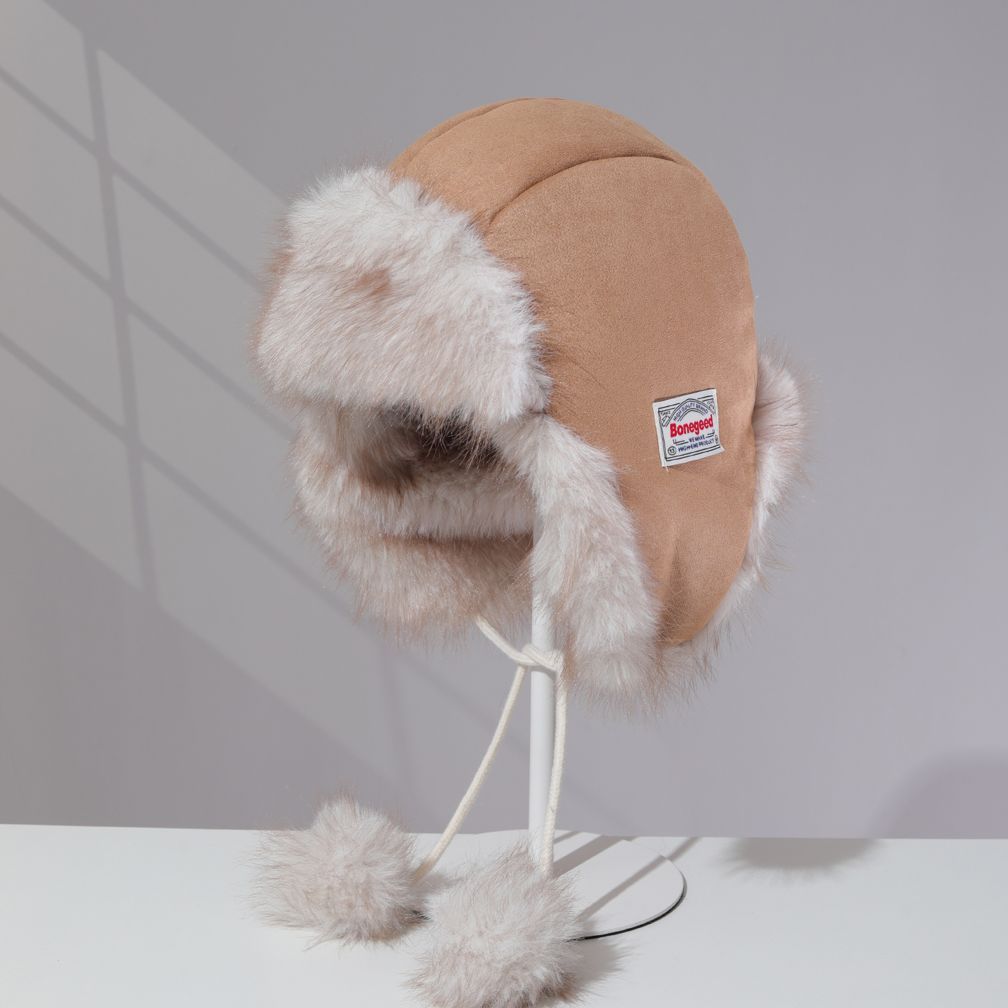 鹿皮绒帽子女款冬季2025新款东北帽保暖雷锋帽加厚防寒骑车护耳帽