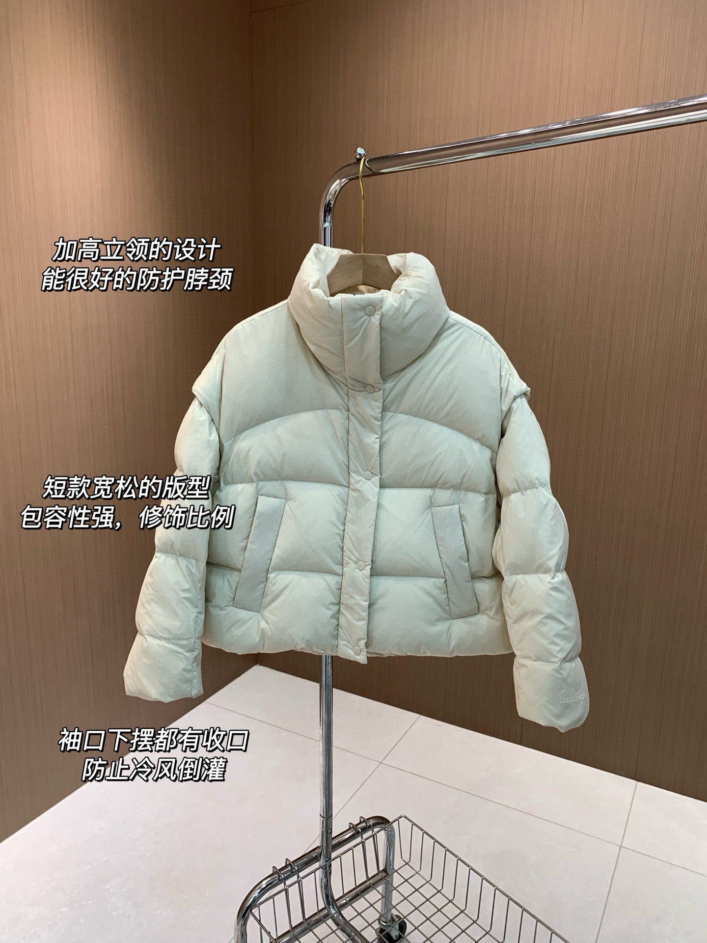 青岛外贸Trans女士两穿羽绒服80白鹅绒防水防风领短款鹅绒服马甲