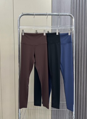 外贸alig磨毛女士24寸瑜伽裤高腰提臀健身裤运动裤速干透气九分裤