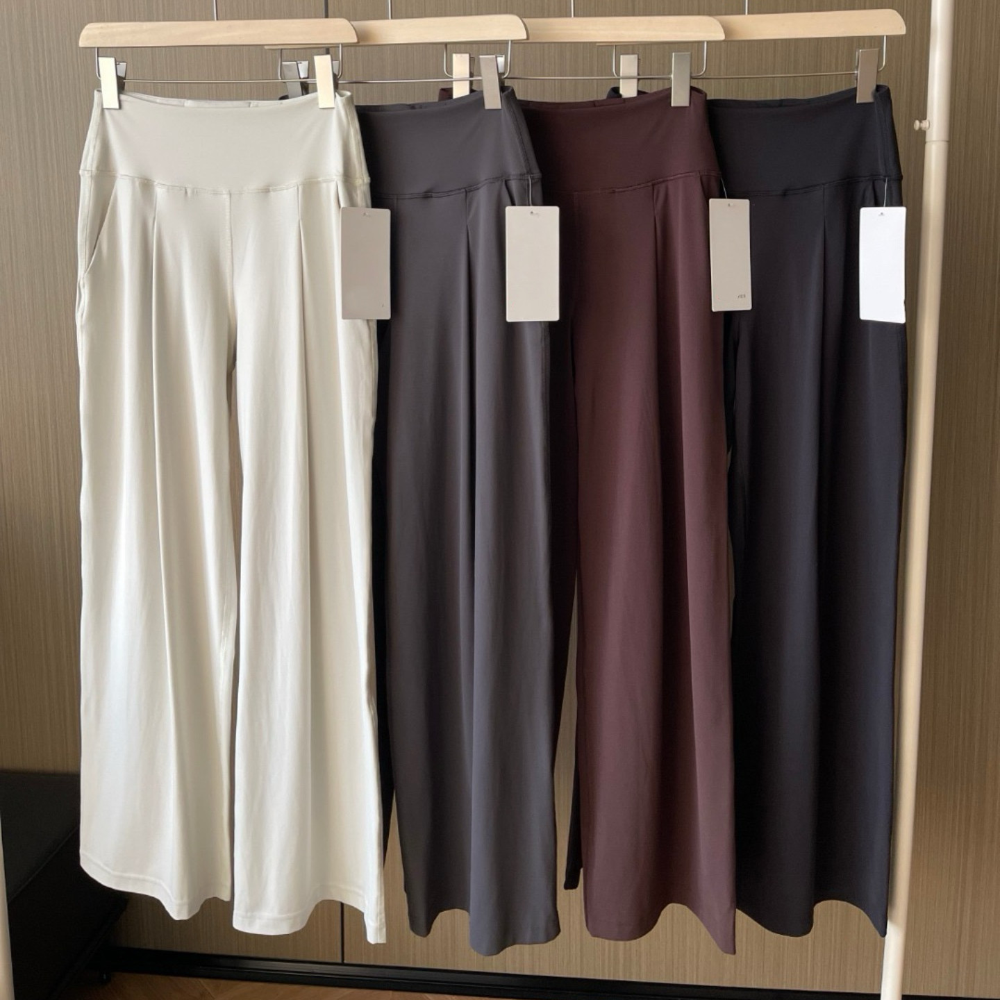 青岛外贸Alig女士运动阔腿裤高腰百搭高弹休闲裤瑜伽裤Palazz长裤 - 峰泽外贸一店出品