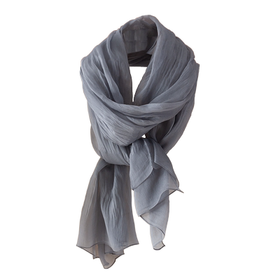 桑蚕丝褶皱女款洋气薄款流行纱巾