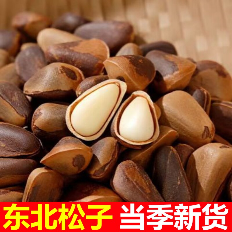 东北松子新货开口红松子大颗粒特新鲜坚果手剥松籽原味坚果散装
