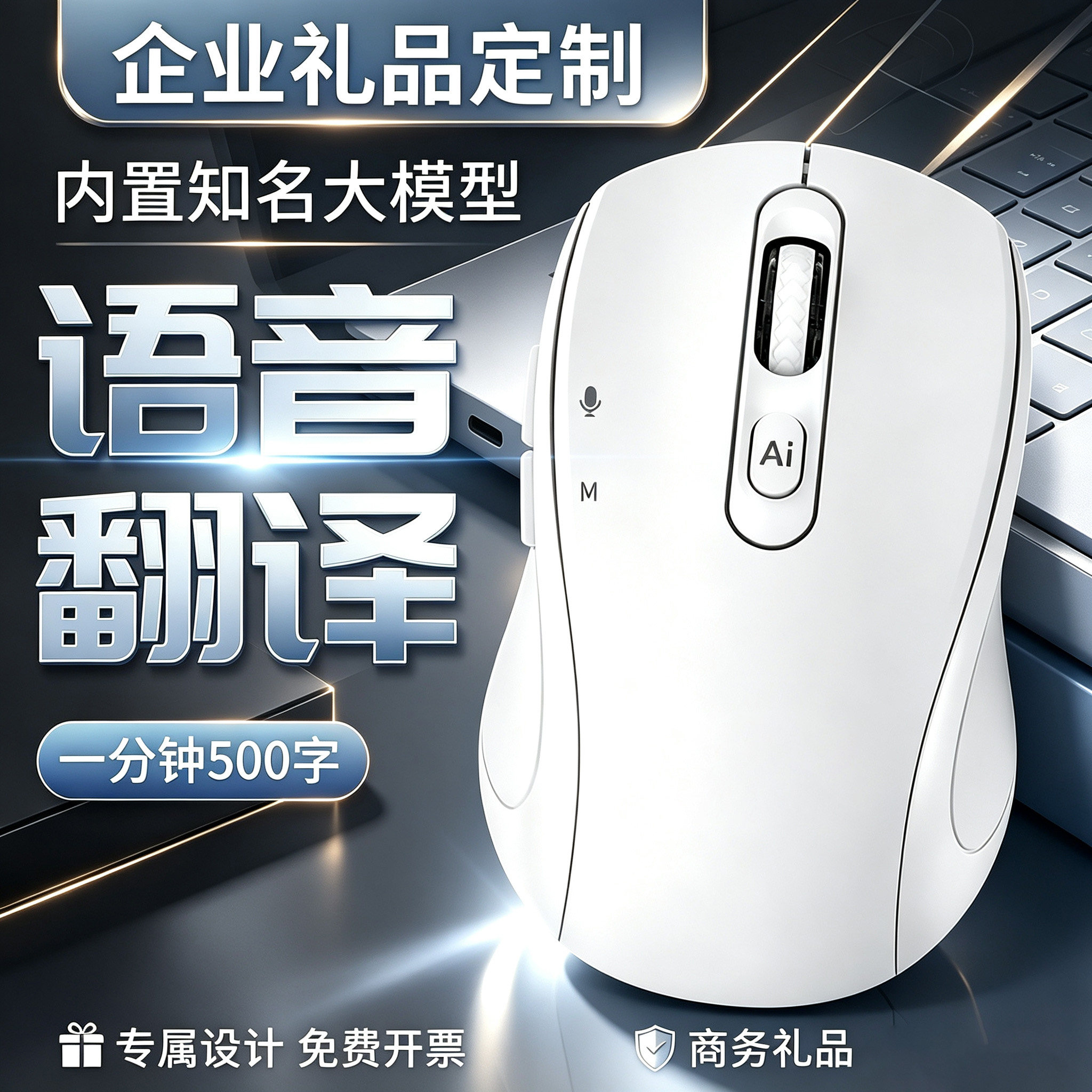 企业LOGO定制无线蓝牙鼠标人体工学适用电脑平板商务活动员工礼品