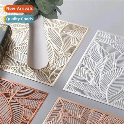 2023 PVC hot stamping placemats square leaf table runner ins